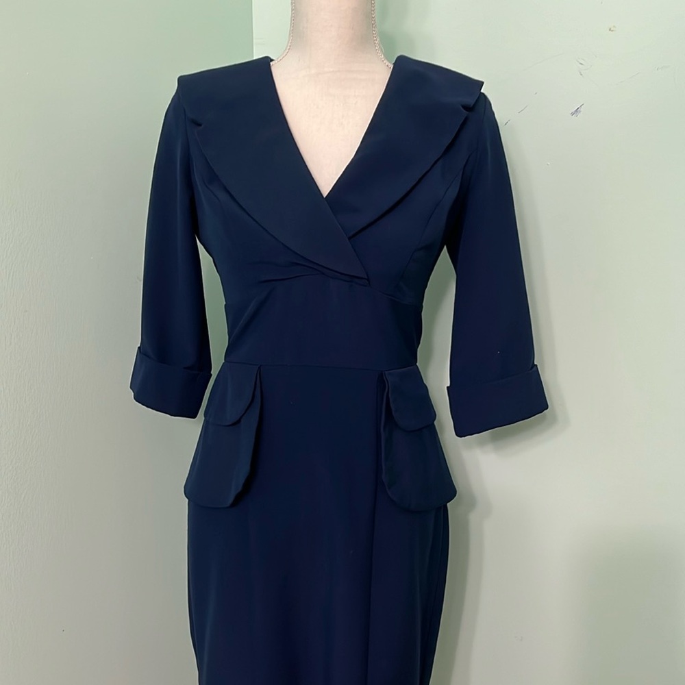 Stop Staring vintage inspired retro pinup sheath midi rockabilly dress